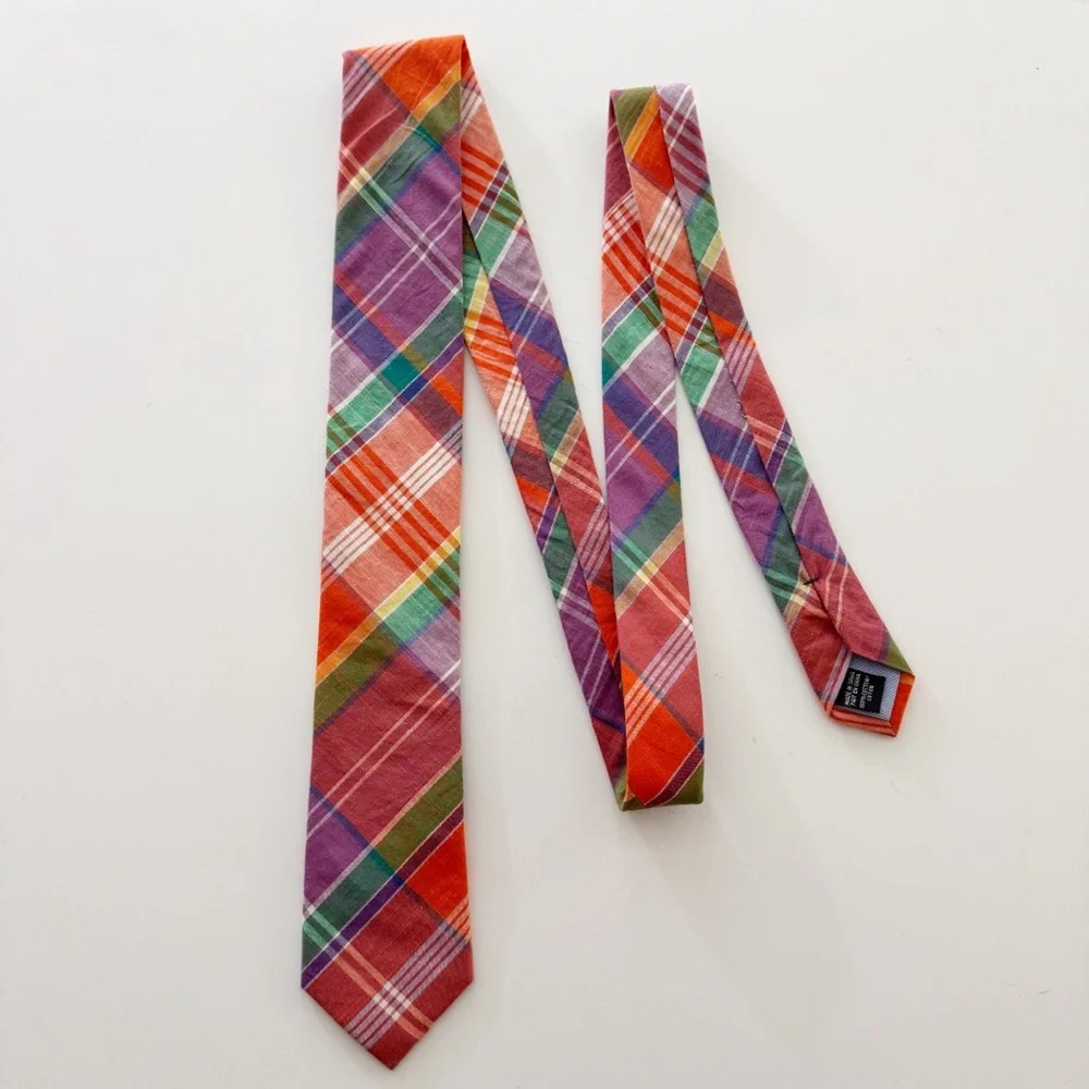 Tommy Hilfiger Plaid Slim Cotton Tie